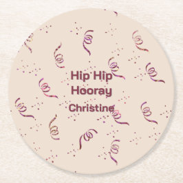 Porta-copo De Papel Redondo Silhouette Art Ribbon and Confetti Birthday Party