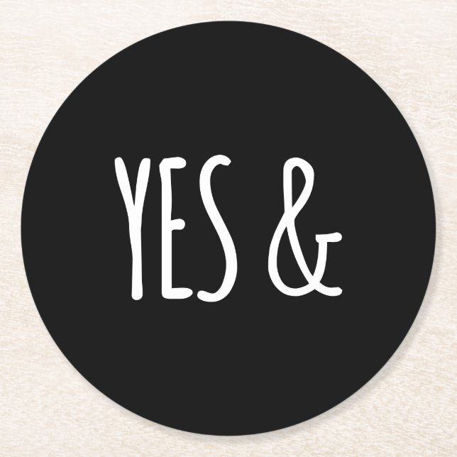 Porta-copo De Papel Redondo SIM & | Portas copos de papel | Preto + Branco (Frente)