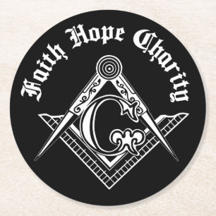 Porta-copo De Papel Redondo Símbolo de maçonaria