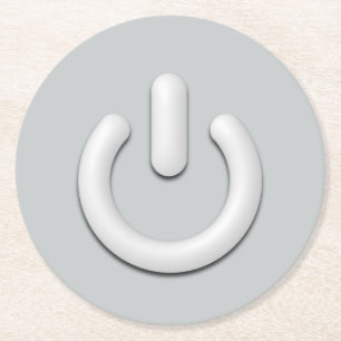 Porta-copo De Papel Redondo Símbolo Standby (ativação/desativação)