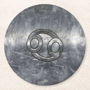 Porta-copo De Papel Redondo Símbolo Zodiac cancer no Estilo Industrial