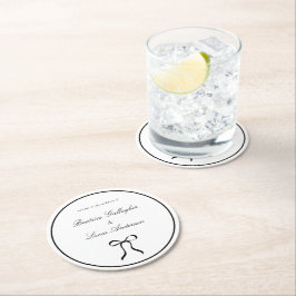 Porta-copo De Papel Redondo Simple Bow Classic Wedding