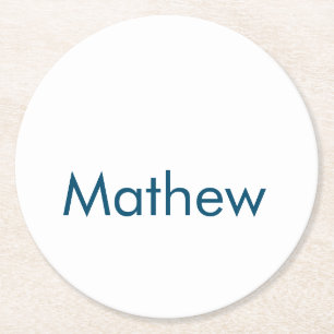 Porta-copo De Papel Redondo simples letra inicial monograma adicione seu nome 