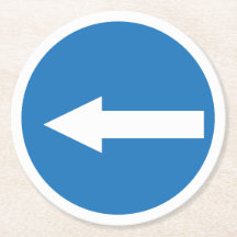 Sinal de estrada da seta para a esquerda azul | Po