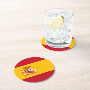 Porta-copo De Papel Redondo sinalizador de espanha