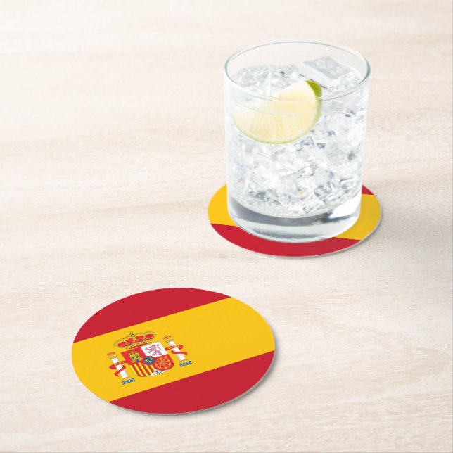 Porta-copo De Papel Redondo sinalizador de espanha (Insitu)