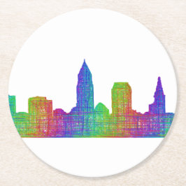 Porta-copo De Papel Redondo Skyline de Cleveland