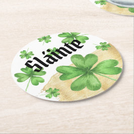 Porta-copo De Papel Redondo Slainte Shamrock