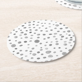 Porta-copo De Papel Redondo Slate Confetti Watercolor Dots Porta copos de Pape