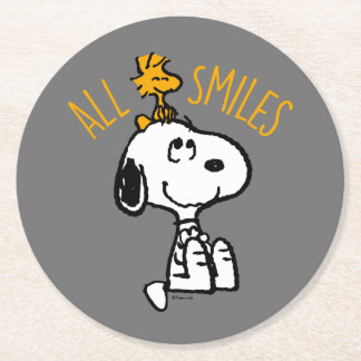 Porta-copo De Papel Redondo Snoopy & Woodstock - Todos os sorrisos