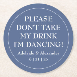 Porta-copo De Papel Redondo Solid Dusty Blue Weding