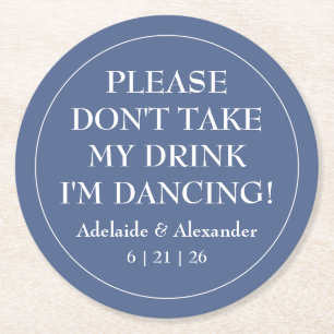 Porta-copo De Papel Redondo Solid Dusty Blue Weding