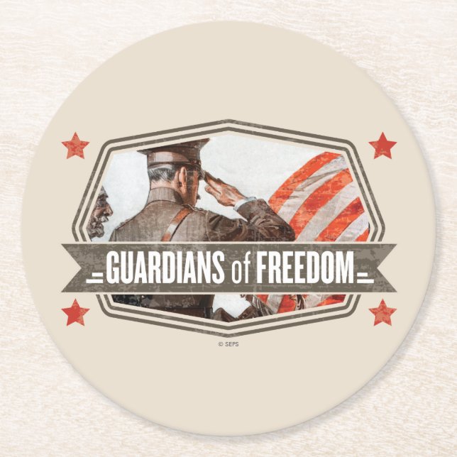 Porta-copo De Papel Redondo Solider-Guardian of Freedom (Frente)