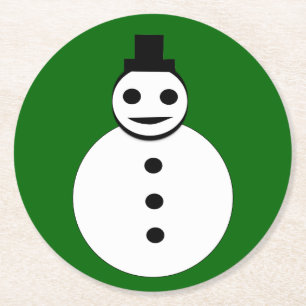 Porta-copo De Papel Redondo Sorriso de Portas copos de papel de boneco de neve