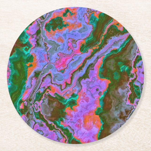Porta-copo De Papel Redondo Sour Marble (Frente)