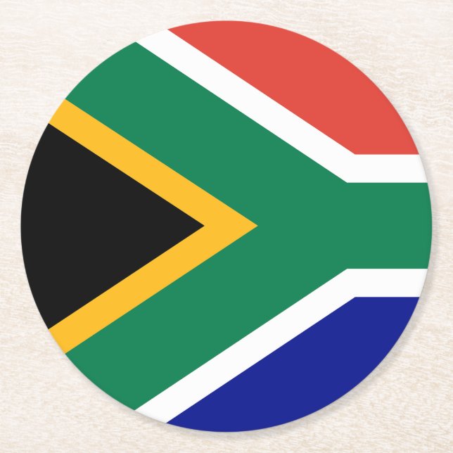 Porta-copo De Papel Redondo South African Flag (Frente)