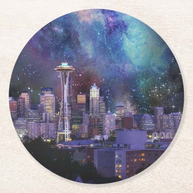 Porta-copo De Papel Redondo Spacey Seattle (Frente)