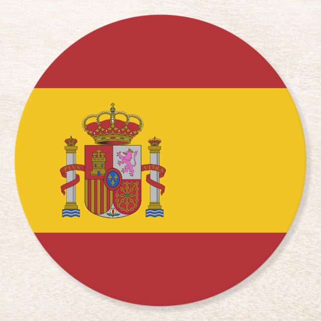 Porta-copo De Papel Redondo Spain Flag (Frente)
