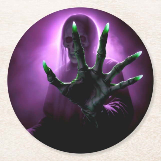 Porta-copo De Papel Redondo Spooky Ghoul! Porta copo (Frente)