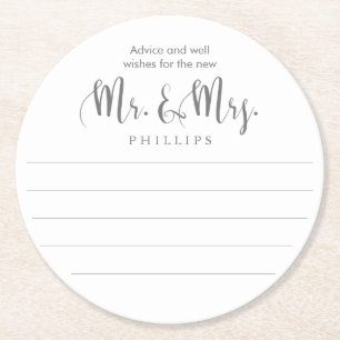 Porta-copo De Papel Redondo Sr. e Sra. Advice Wedding
