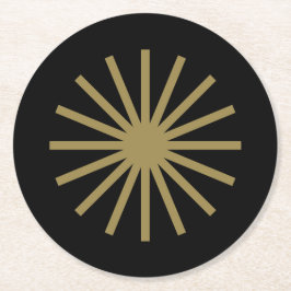 Porta-copo De Papel Redondo Starburst Black e Dourado