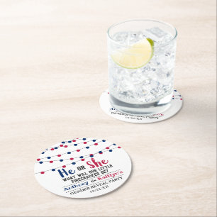 Porta-copo De Papel Redondo String Luz 4 De Julho Festa De Revelação De Gênero