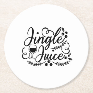 Porta-copo De Papel Redondo Suco de Jingle Engraçado Cerveja Natalícia