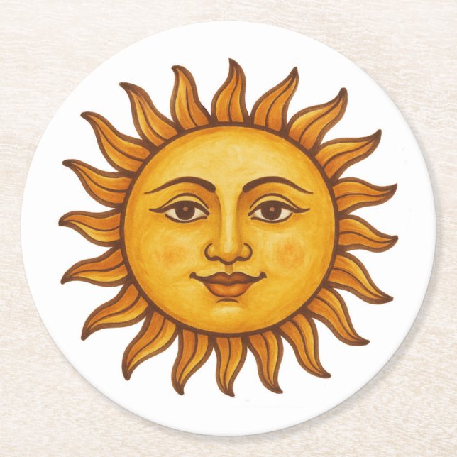 Porta-copo De Papel Redondo Sunface (Frente)