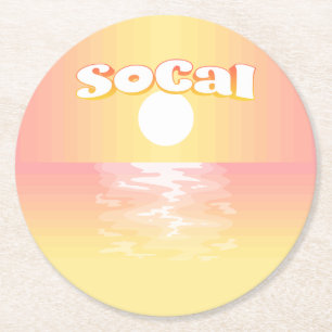 Porta-copo De Papel Redondo Sunset SoCal