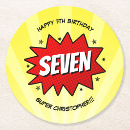 Porta-copo De Papel Redondo Super Herói Cômica Book Qualquer Idade Aniversário