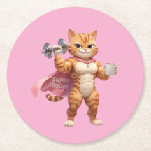 Super Mãe Academia Gato Apoio Redondo