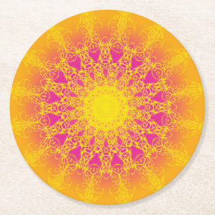 Porta-copo De Papel Redondo Suportes de design Mandala