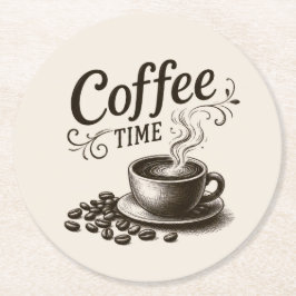 Porta-copo De Papel Redondo Suportes de Papel Coffee Time