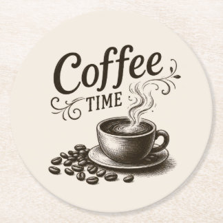 Porta-copo De Papel Redondo Suportes de Papel Coffee Time