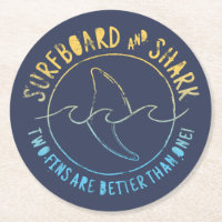 Surfe De Surfe E Tubarão Engraçado No Verão
