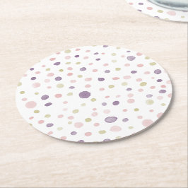 Porta-copo De Papel Redondo Susan Confetti Watercolor Dots - Porta copos de Pa