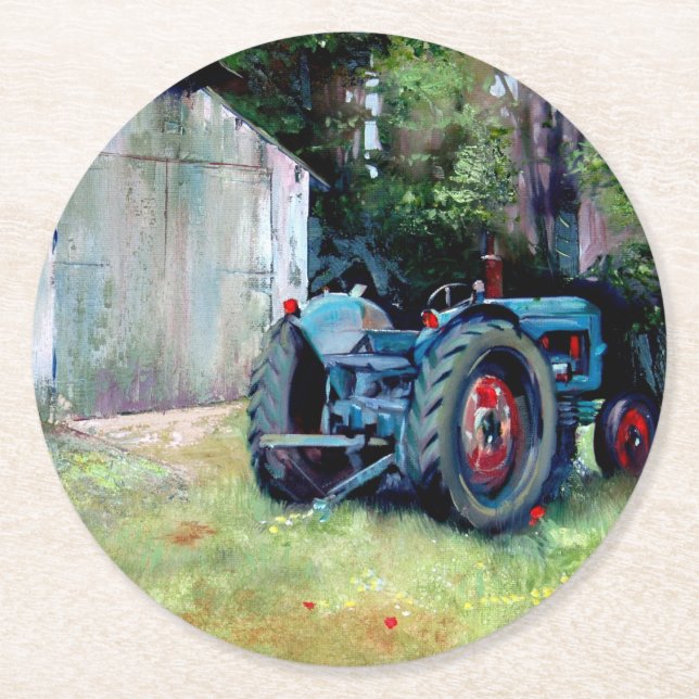 Porta-copo De Papel Redondo T' Old Tractor Coaster (Frente)