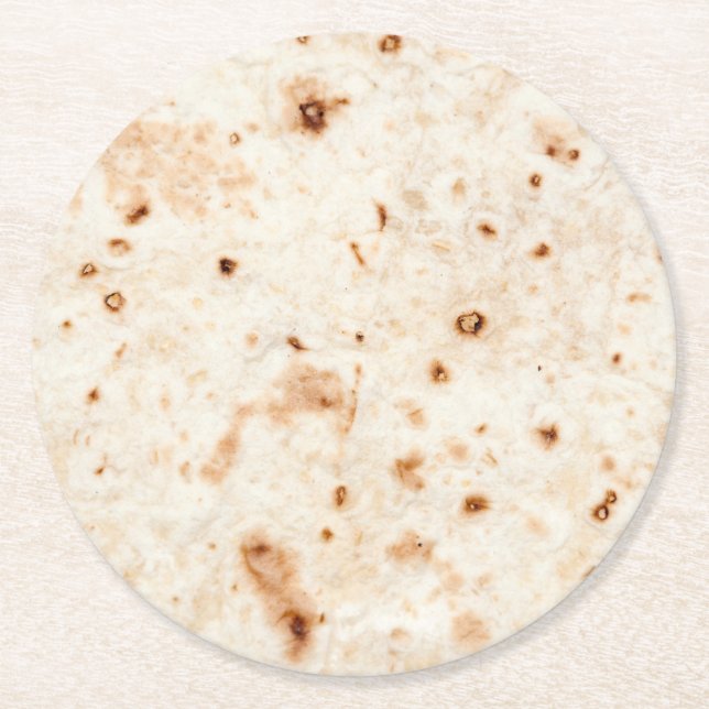 Porta-copo De Papel Redondo Taco sobre uma bebida! (Frente)