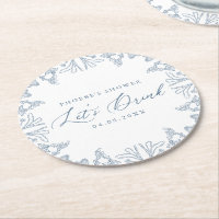 Tapete de Banho Floral Chinoiserie Azul Francês