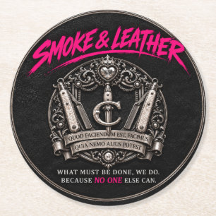 Porta-copo De Papel Redondo Tapete de Pub Smoke & Leather – Silver Compact