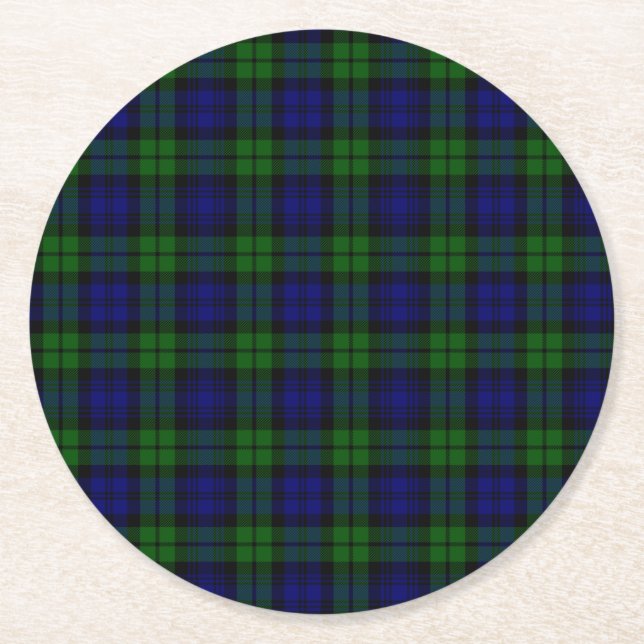 Porta-copo De Papel Redondo Tartan de Blackwatch (Frente)