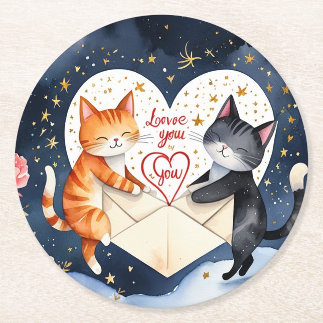 Porta-copo De Papel Redondo Te quiero (Frente)