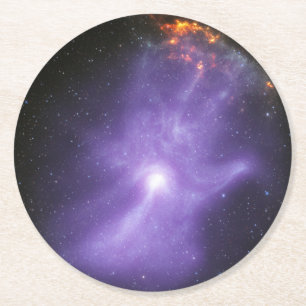 Porta-copo De Papel Redondo Telescópios de Raios-X Mão Cósmica Fantasmagórica