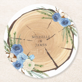 Porta-copo De Papel Redondo Tema de Casamento Rustic Woodland