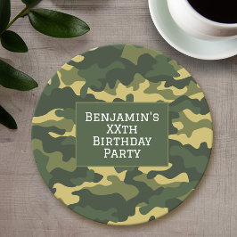 Porta-copo De Papel Redondo Tema de Festa de aniversário de camuflagem militar