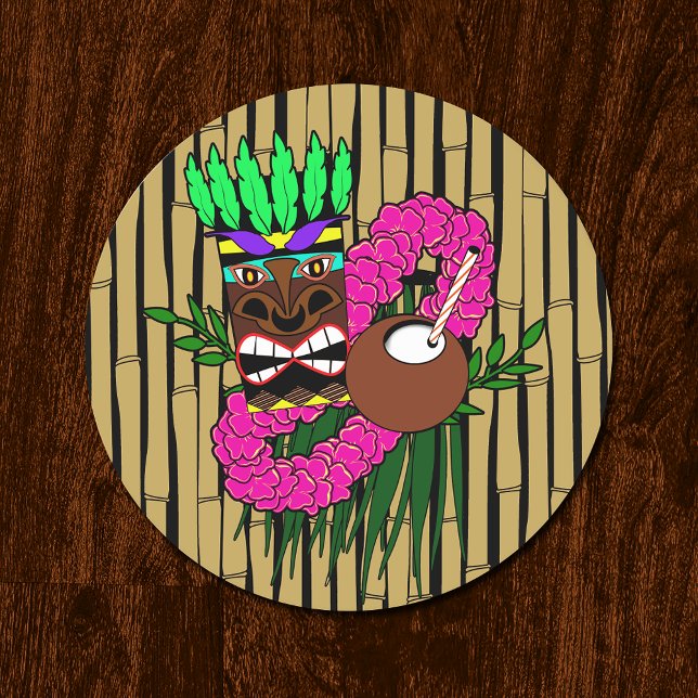 Porta-copo De Papel Redondo Tema de Luau (Criador carregado)