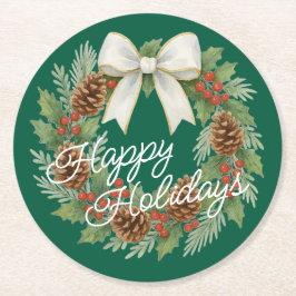 Porta-copo De Papel Redondo Terra Clássica de dezembro com Feriado de Arco Bra