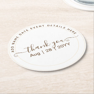 Porta-copo De Papel Redondo Texto Branco Clássico Apenas Casamento ou Outro E