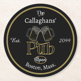 Porta-copo De Papel Redondo Texto de Script Divertido Pub w Beers Beers Beers 