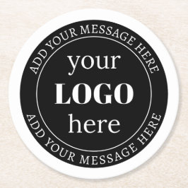 Porta-copo De Papel Redondo Texto editável e seu logotipo ou outro Design